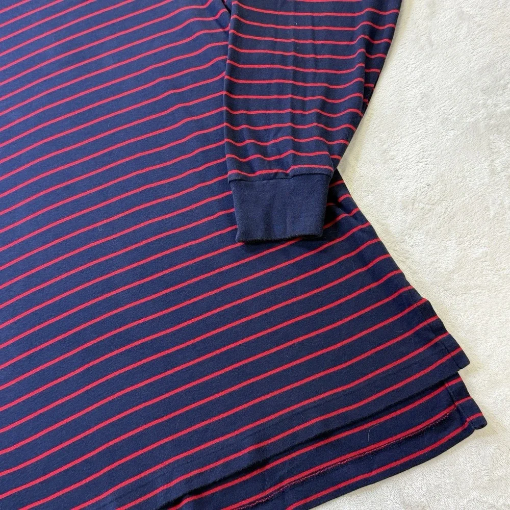 Polo Ralph Lauren Men's XLT Long Sleeve Striped Polo Shirt Navy Red Pony